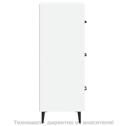 Сайдборд, бял, 34,5x34x90 см, инженерно дърво