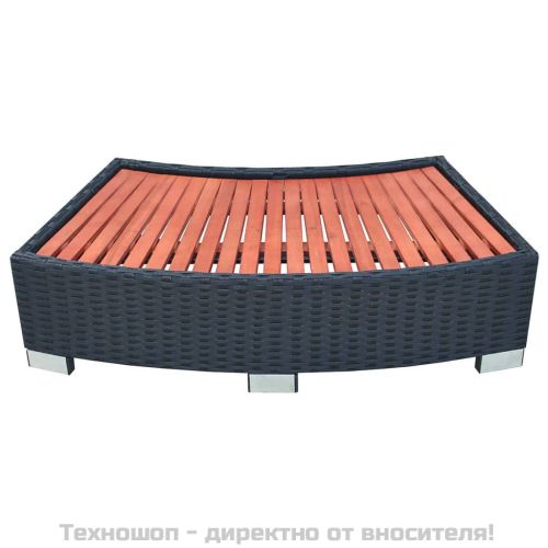 Спа стъпало, полиратан, 92x45x25 см, черно