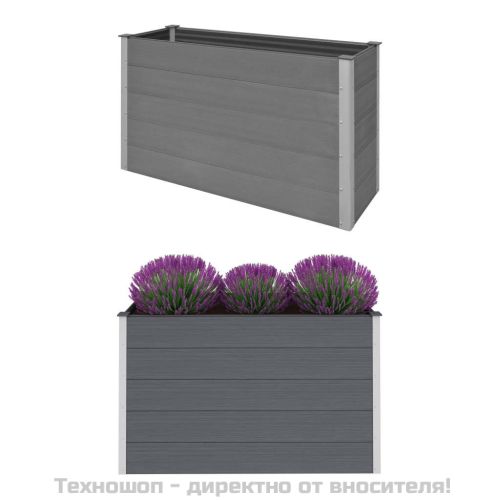 Градинска повдигната леха, WPC, 150x50x91 см, сива