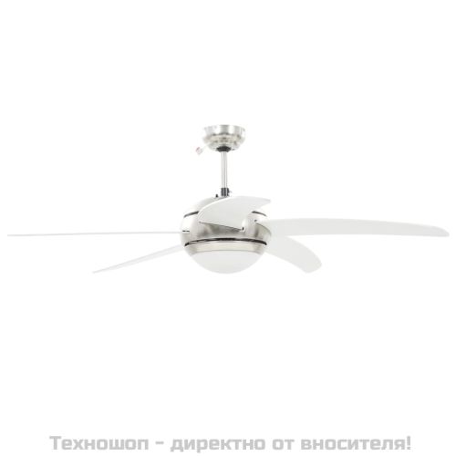 Декоративен вентилатор за таван с осветление, 128 см, бял