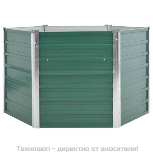 Градинска висока леха поцинкована стомана 129x129x77 см зелена