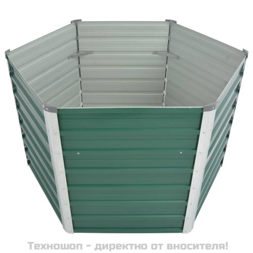 Градинска висока леха поцинкована стомана 129x129x77 см зелена