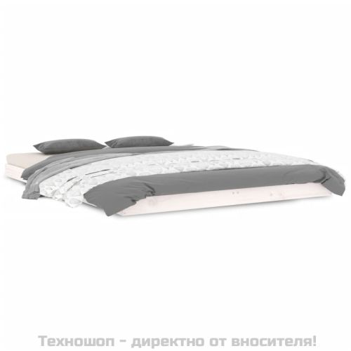 Рамка за легло, бяла, бор масив, 140x190 см