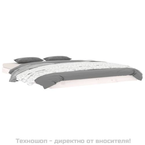 Рамка за легло, бяла, бор масив, 140x190 см