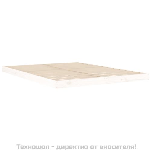 Рамка за легло, бяла, бор масив, 140x190 см