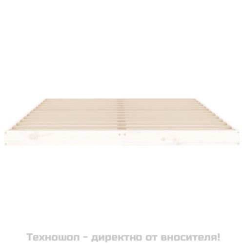 Рамка за легло, бяла, бор масив, 140x190 см