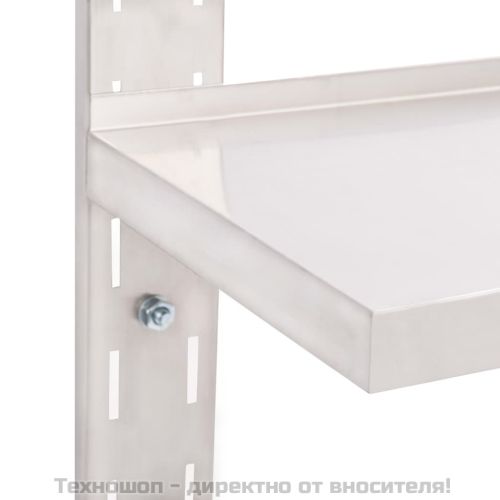 Стенен рафт с 2 нива, неръждаема стомана, 100x30 см