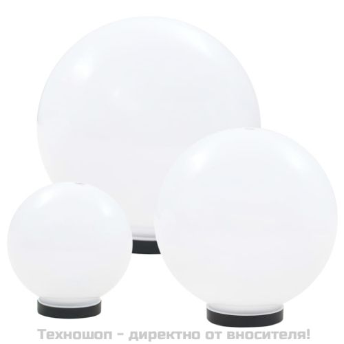 Градински сфери за LED лампи, 3 бр, 20/30/40 см, PMMA