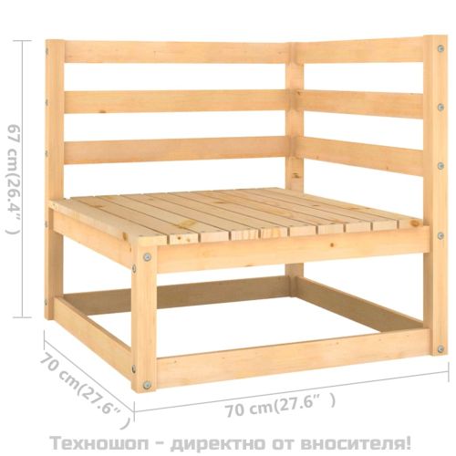 Градински комплект с възглавници, 2 части, борово дърво масив