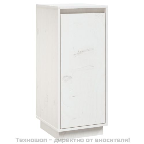 Сайдборд, бял, 31,5x34x75 см, бор масив