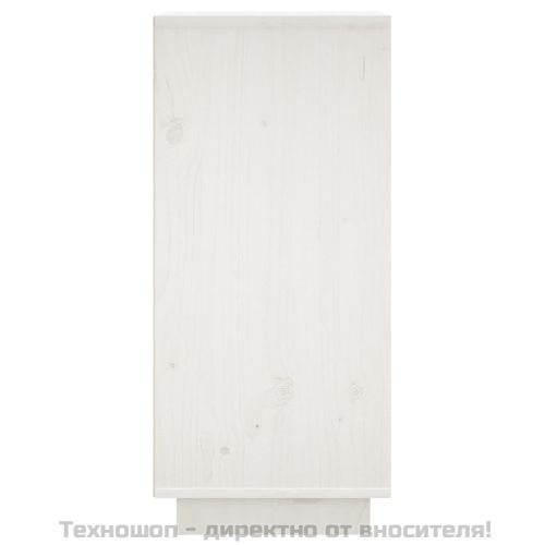 Сайдборд, бял, 31,5x34x75 см, бор масив