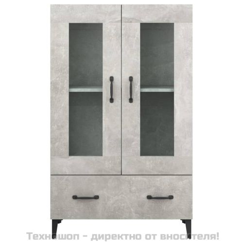 Висок шкаф, бетонно сив, 70x31x115 см, инженерно дърво