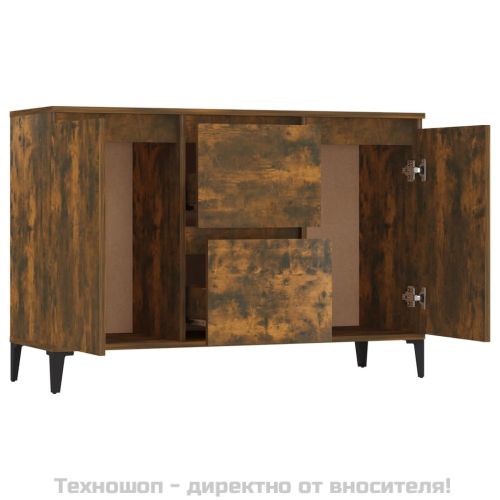 Сайдборд, опушен дъб, 102x35x70 см, инженерно дърво