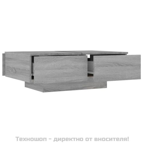 Кафе маса, сив сонома, 90x60x31 см, инженерно дърво