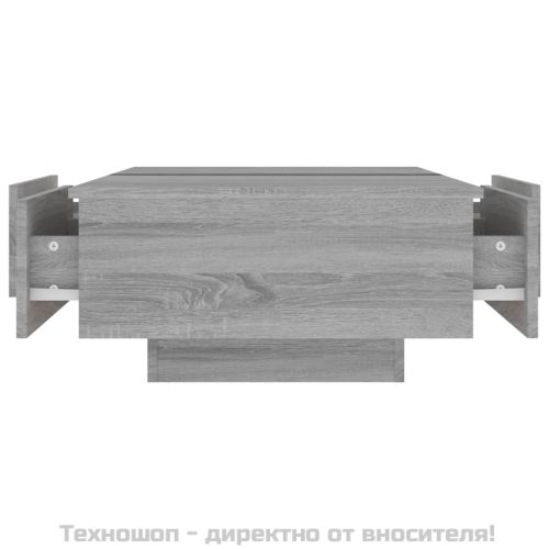 Кафе маса, сив сонома, 90x60x31 см, инженерно дърво