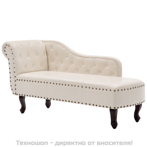 Кушетка, кремавобяла, изкуствена кожа