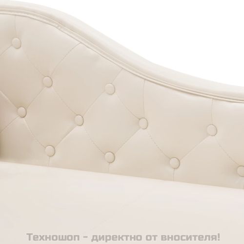 Кушетка, кремавобяла, изкуствена кожа