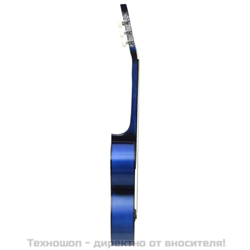 Комплект класическа китара за начинаещи от 12 части син 4/4 39"