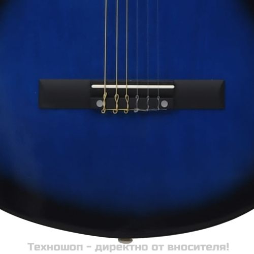 Комплект класическа китара за начинаещи от 12 части син 4/4 39"