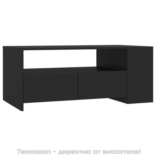 Кафе маса, черна, 102x55x42 см, инженерно дърво