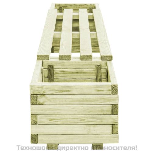 Градинска пейка със саксии, импрегнирана борова дървесина