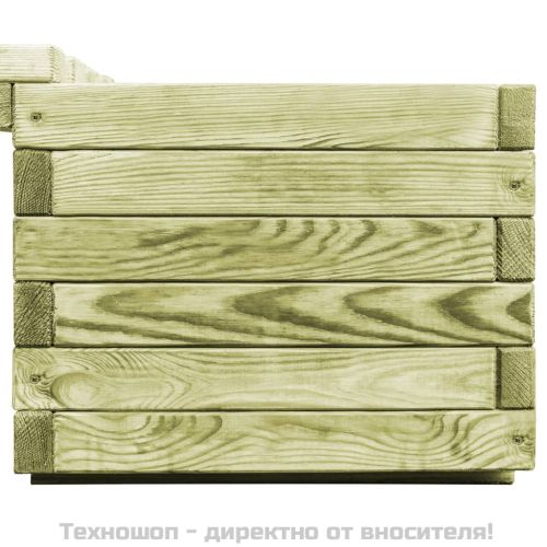 Градинска пейка със саксии, импрегнирана борова дървесина