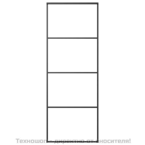 Плъзгаща се врата матирано ESG стъкло/алуминий 76x205 см черна