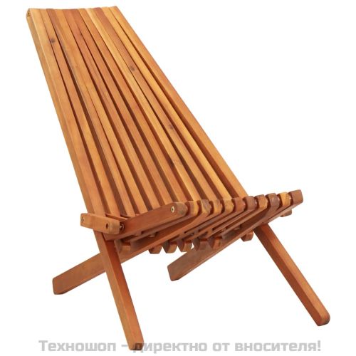 Сгъваеми градински шезлонги, 2 бр, акация масив