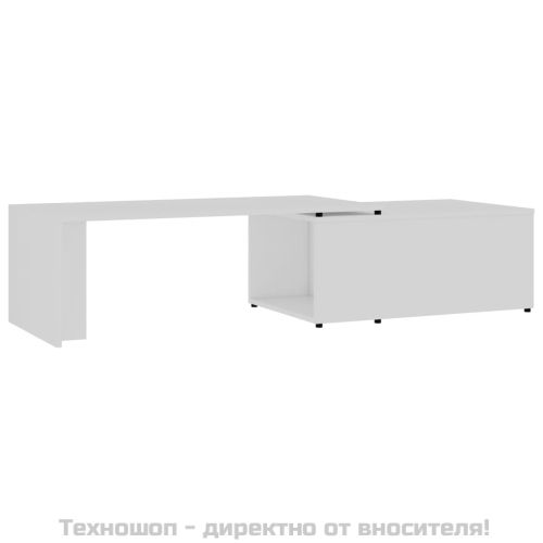 Маса за кафе, бяла, 150x50x35 см, инженерно дърво