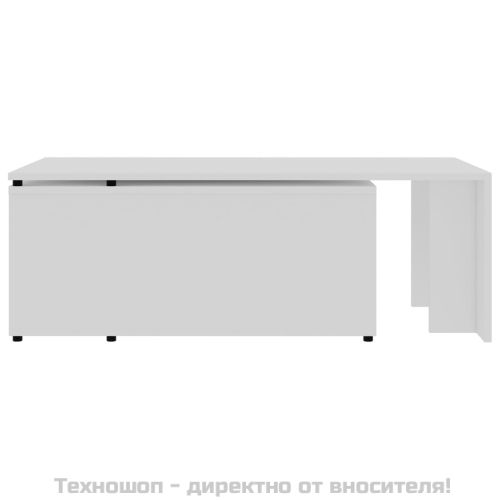 Маса за кафе, бяла, 150x50x35 см, инженерно дърво