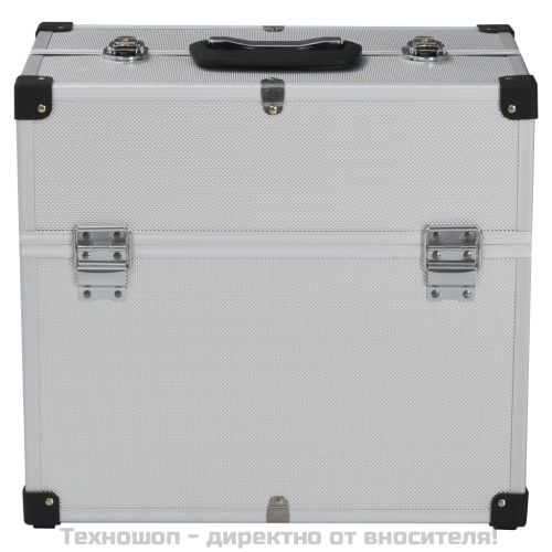 Куфар за инструменти 38x22,5x34 см сребрист алуминий