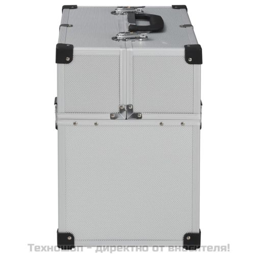 Куфар за инструменти 38x22,5x34 см сребрист алуминий