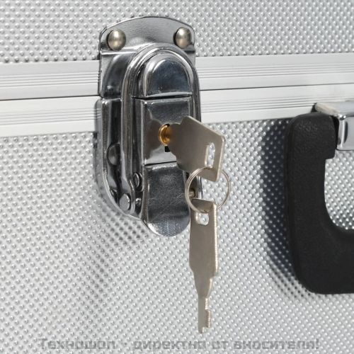 Куфар за инструменти 38x22,5x34 см сребрист алуминий