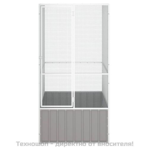 Клетка за птици сива 111x107x211,5 см поцинкована стомана