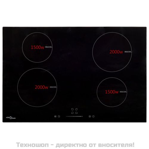 Индукционен плот с 4 котлона, сензорен контрол, 77 см, 7000 W