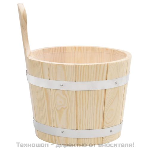 Комплект кофа и черпак за сауна, масивно борово дърво