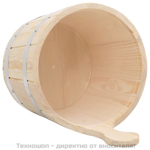 Комплект кофа и черпак за сауна, масивно борово дърво