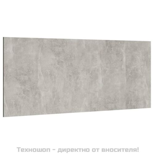 Горна табла за легло бетонно сива 200x1,5x80 см инженерно дърво