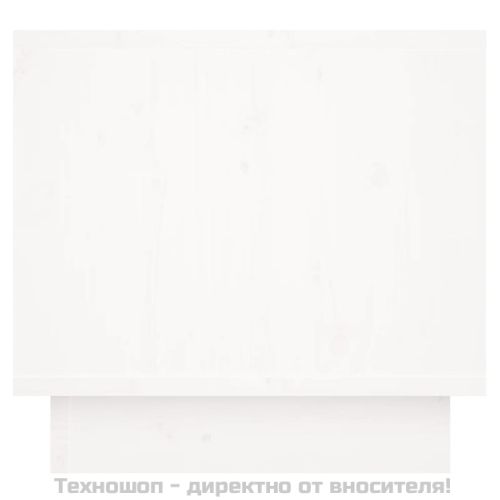 Нощно шкафче, бяло, 35x34x32 см, борово дърво масив