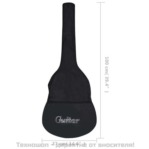 Калъф за китара за 4/4 (39") класическа китара черна 100x37 см плат