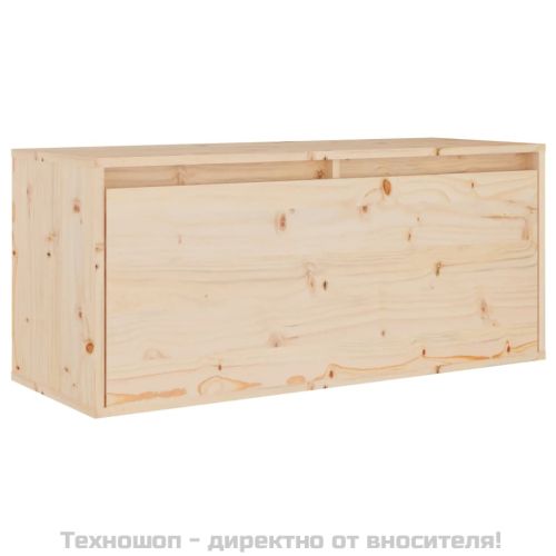 Стенен шкаф, 80x30x35 см, борово дърво масив