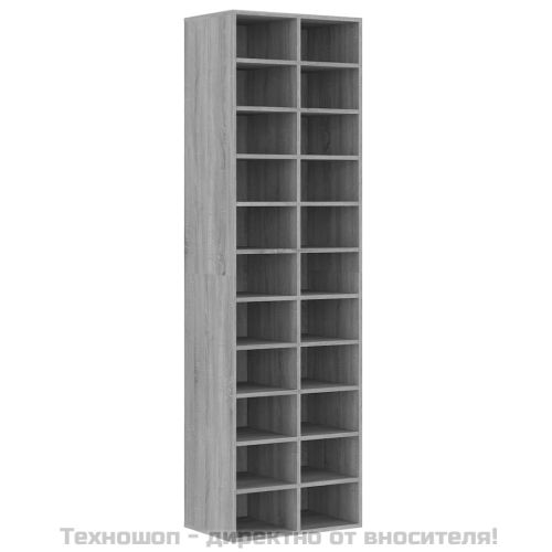 Шкаф за обувки, сив сонома, 54x34x183 см, инженерно дърво