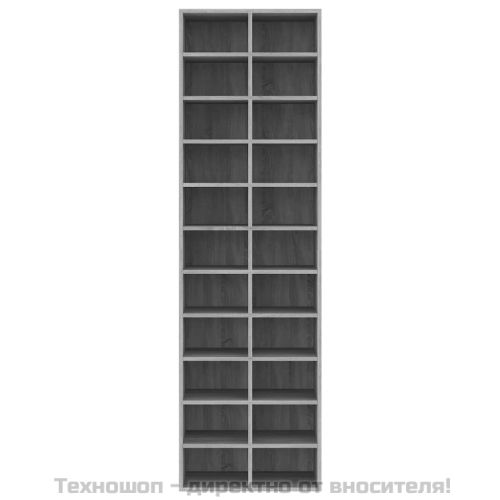 Шкаф за обувки, сив сонома, 54x34x183 см, инженерно дърво