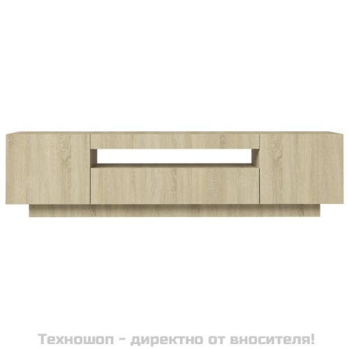 ТВ шкаф с LED осветление, дъб сонома, 160x35x40 см