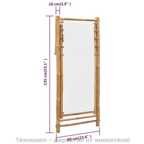 Стол-шезлонг, бамбук и платно