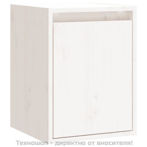 Стенни шкафове, 2 бр, бели, 30x30x40 см, бор масив