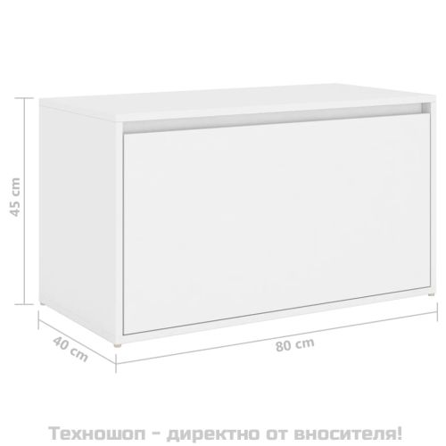 Пейка за коридор, 80x40x45 см, бяла, инженерно дърво