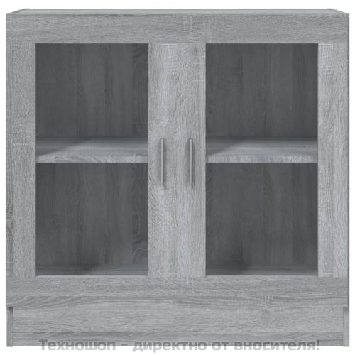 Шкаф витрина, сив сонома, 82,5x30,5x80 см, инженерно дърво