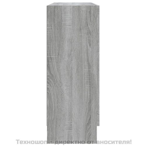 Шкаф витрина, сив сонома, 82,5x30,5x80 см, инженерно дърво