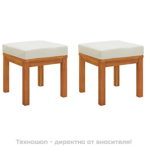 Градински трапезен комплект 3 части с възглавници акация масив